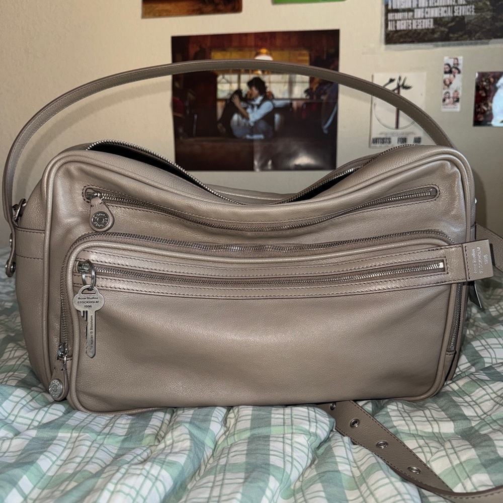 Acne Beige Leather Shoulder Bag